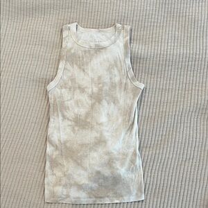 A New Day Ribbed Tie Dye Cream Tank Top